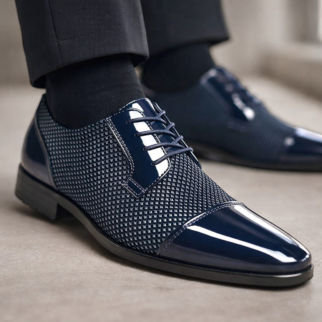 PATENT CAP TOE OXFORD FOR MEN