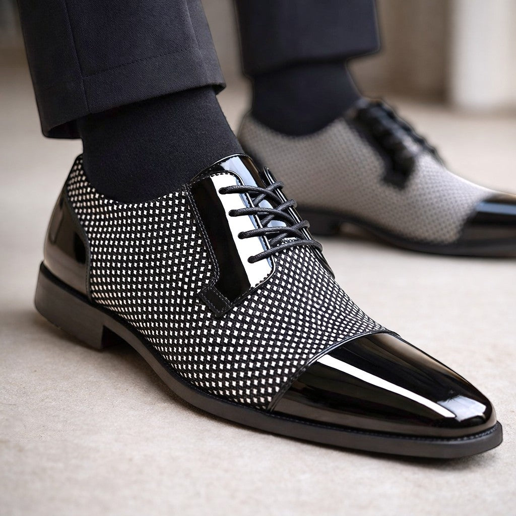 PATENT CAP TOE OXFORD FOR MEN