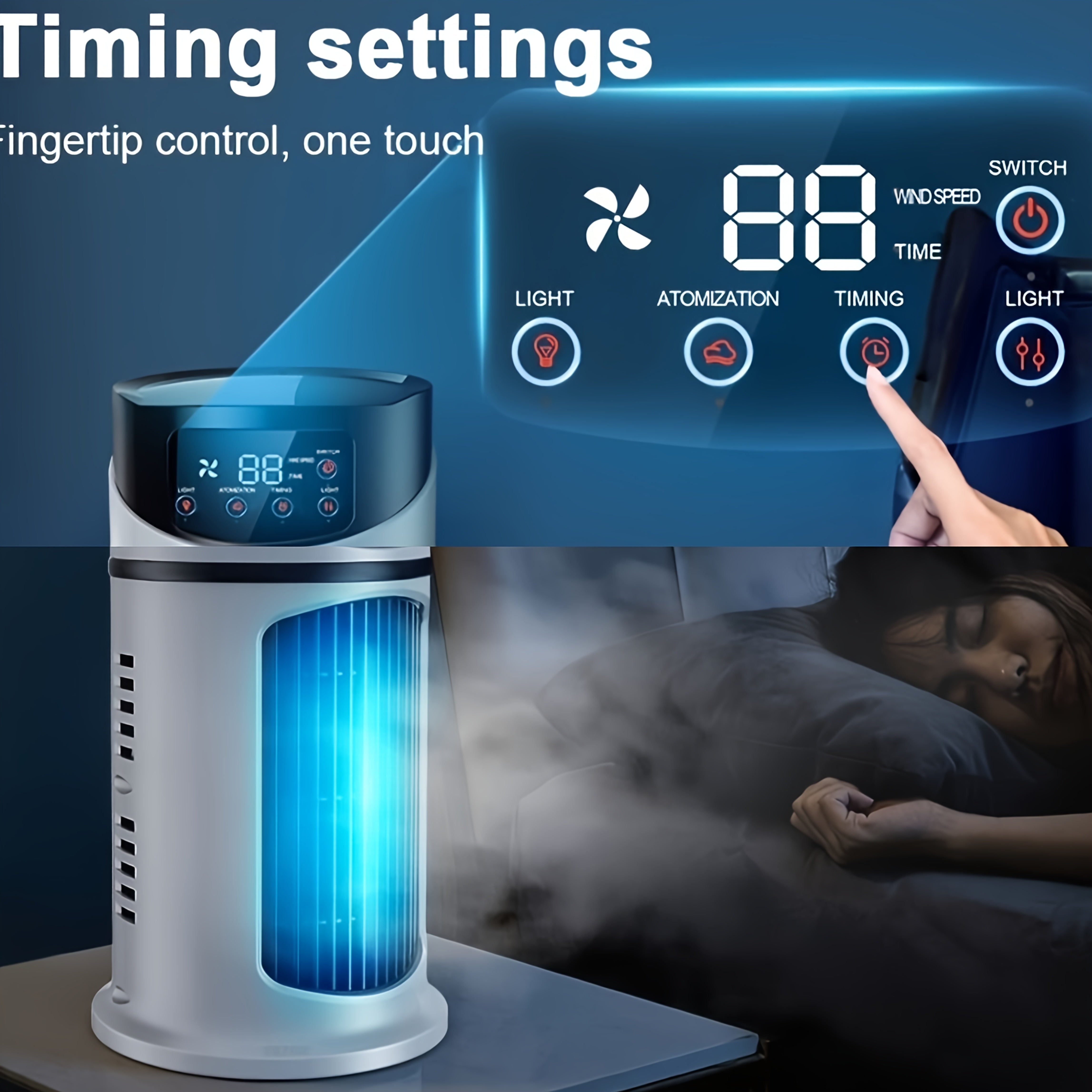 Portable Mist Cooling Fan - Adjustable, Quiet - Home & Outdoor Use