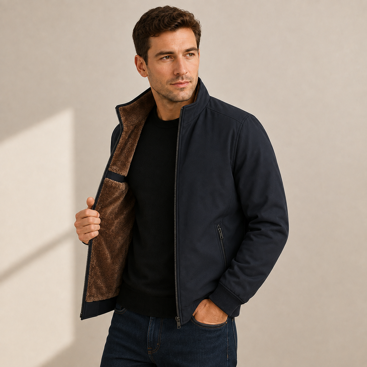 Adrian - Men's Waterproof Jacket with Thermal Fleece