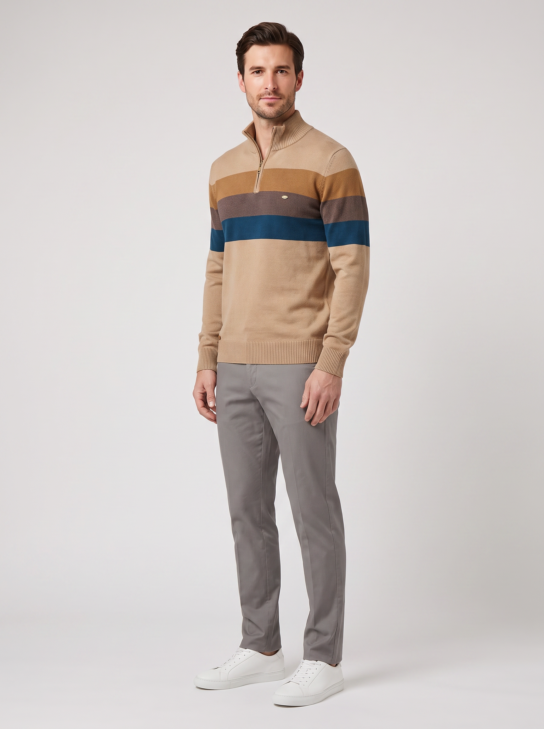 Khaki|three-quarter