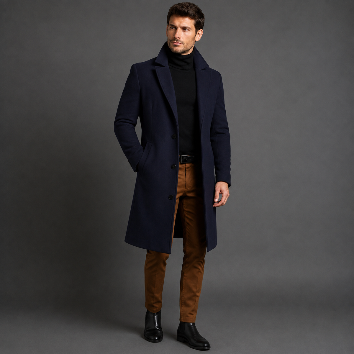 Victor - Tailored Men's Long Coat