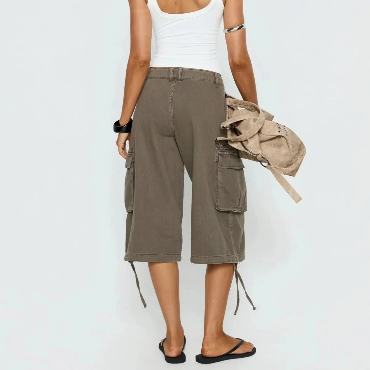 Women's Camo Cargo Shorts Longline Design Casual Outdoor Wear