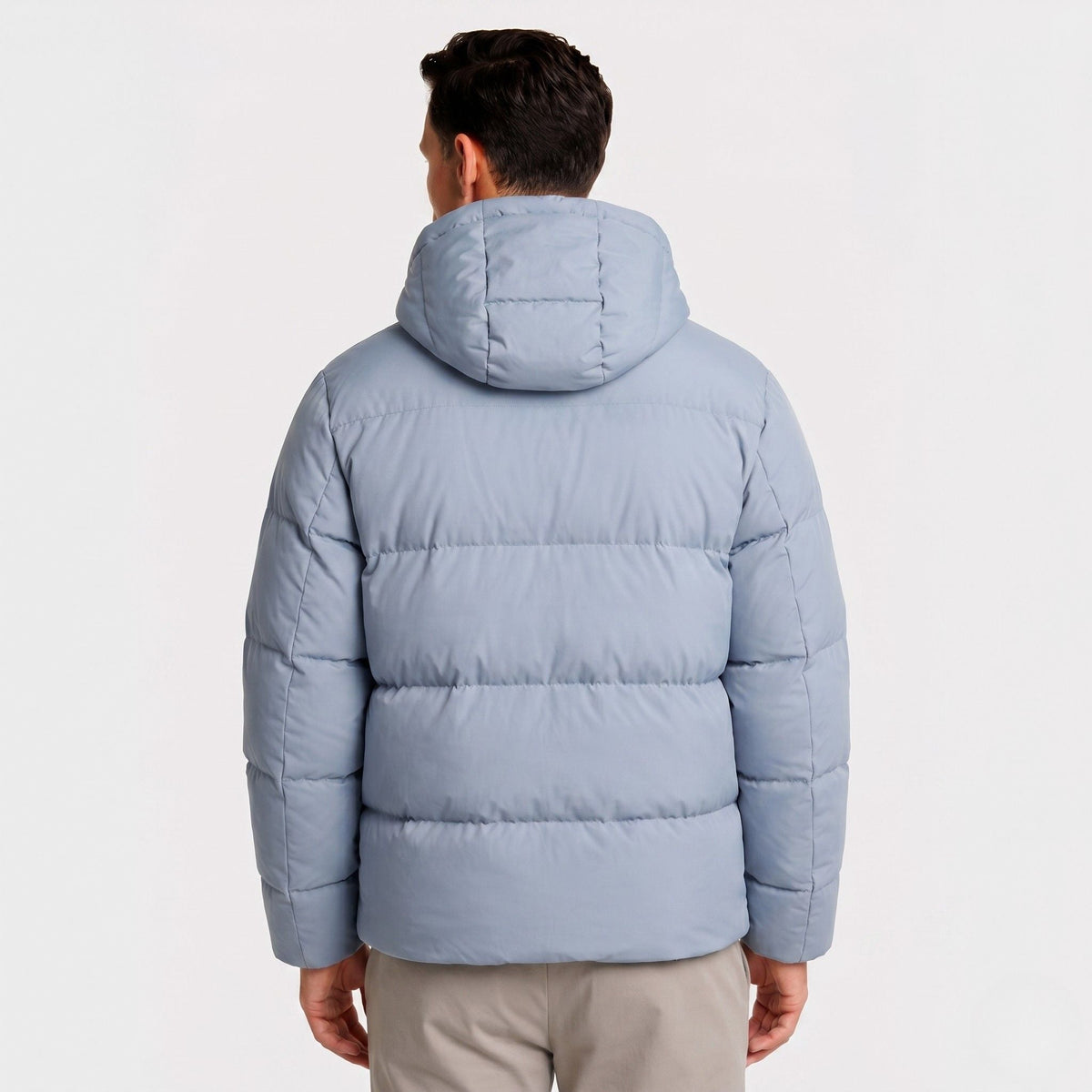 Men's Puffer Jacket Hood Zip-Up Regular Fit