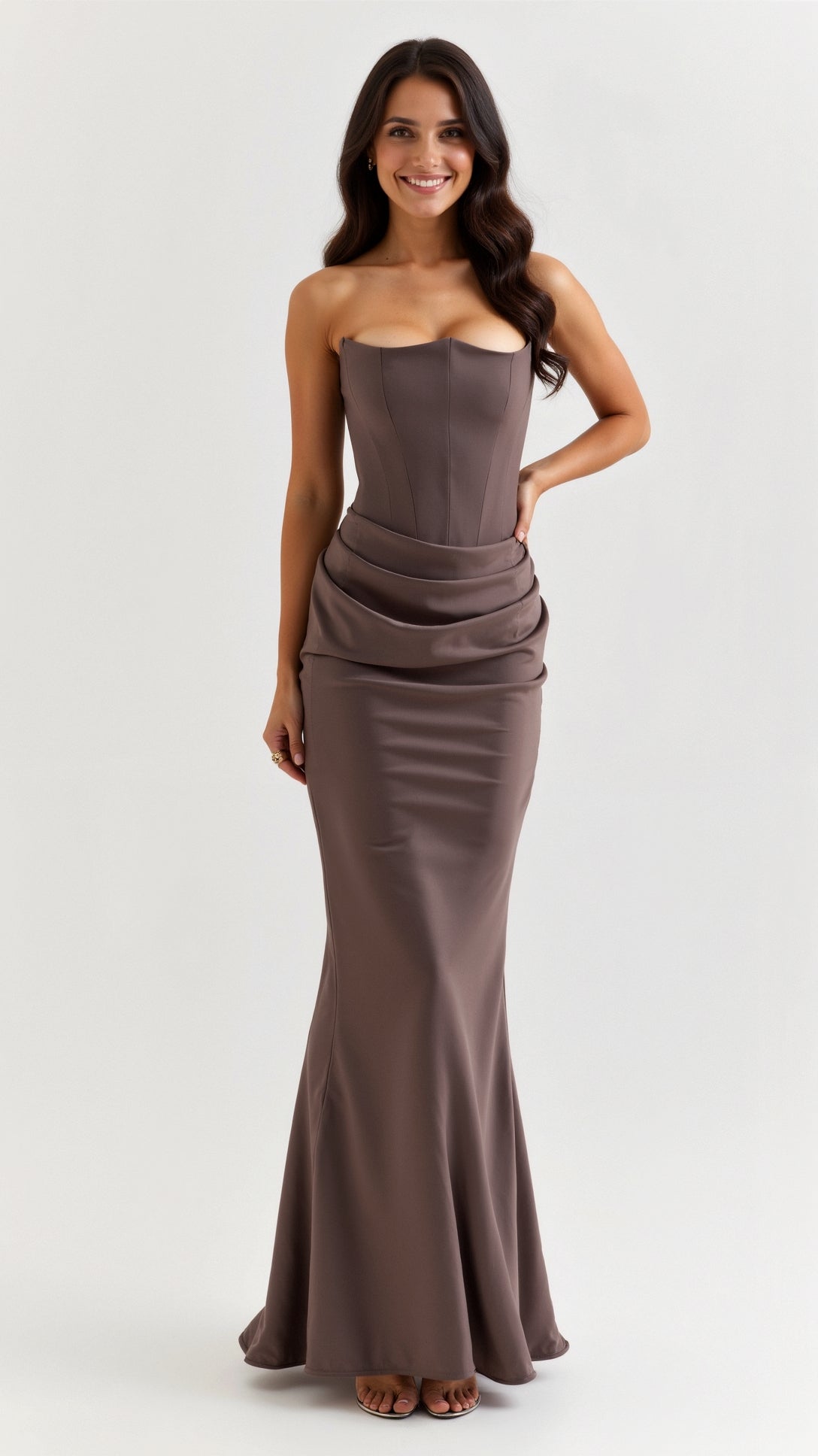 Women's Maxi Dress Strapless Column Style Formal Evening Wear