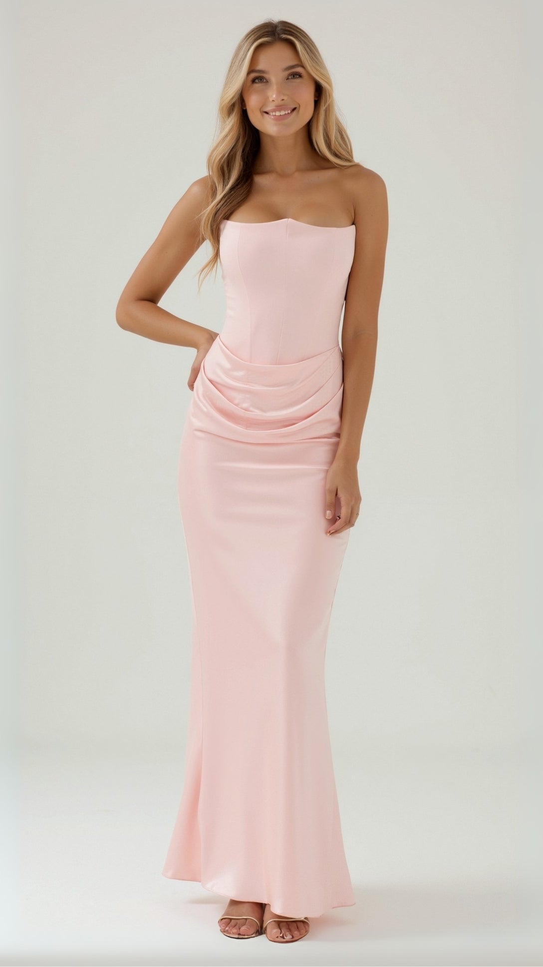 Women's Maxi Dress Strapless Column Style Formal Evening Wear