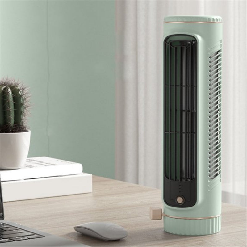 Bladeless Tower Fan, USB Powered, 3-Speed Settings, Built-In Battery