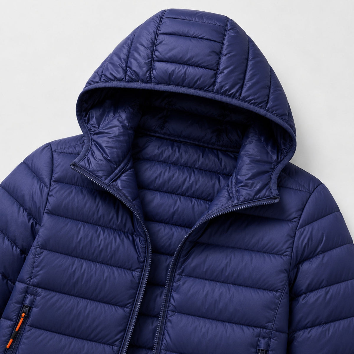 Men's Lightweight Padded Jacket Hooded Zip-Up Regular Fit