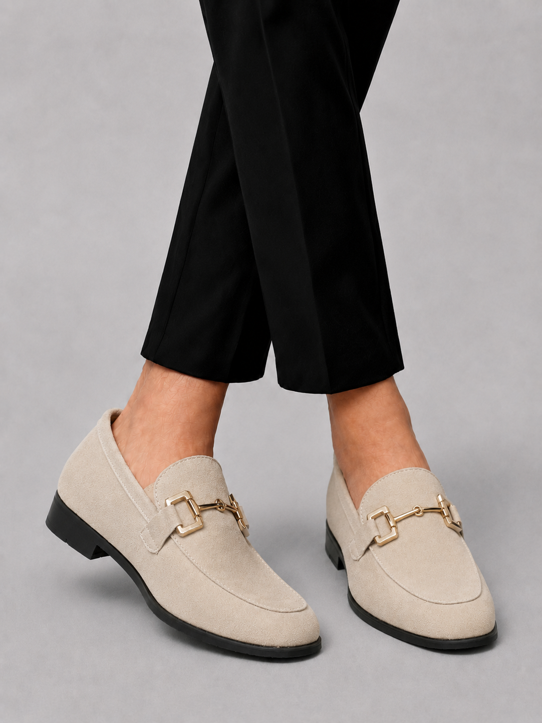 HARRINGTON OXFORD | SUEDE LOAFERS WITH METAL DETAIL FOR MEN