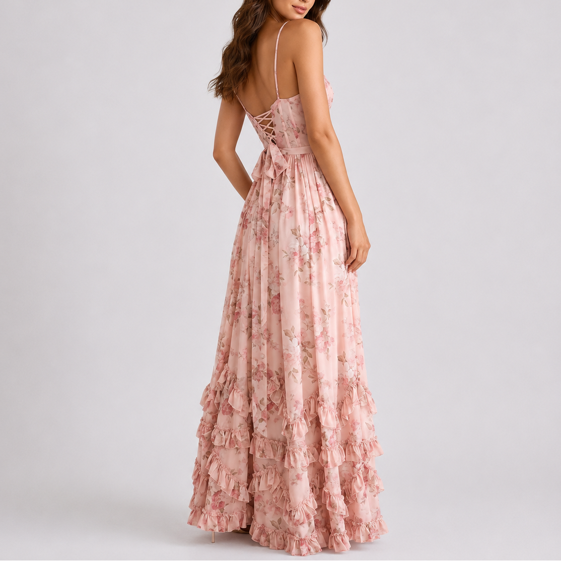 Women's Maxi Dress Floral Corset Design