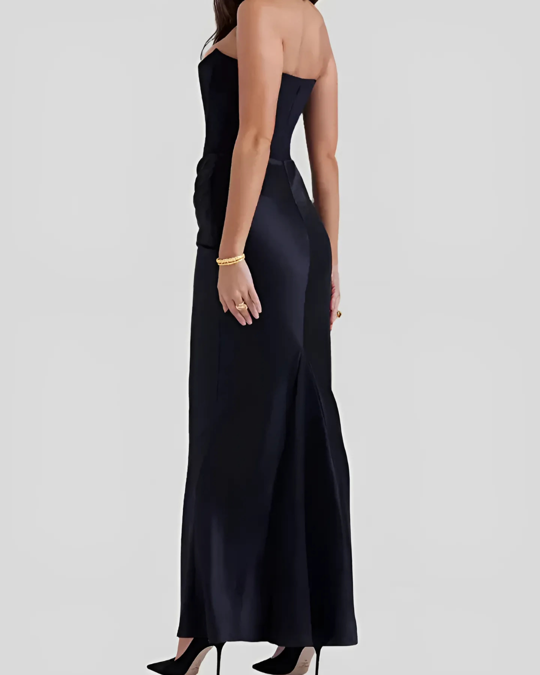 Women's Maxi Dress Draped Design | Elegant Wedding Attire