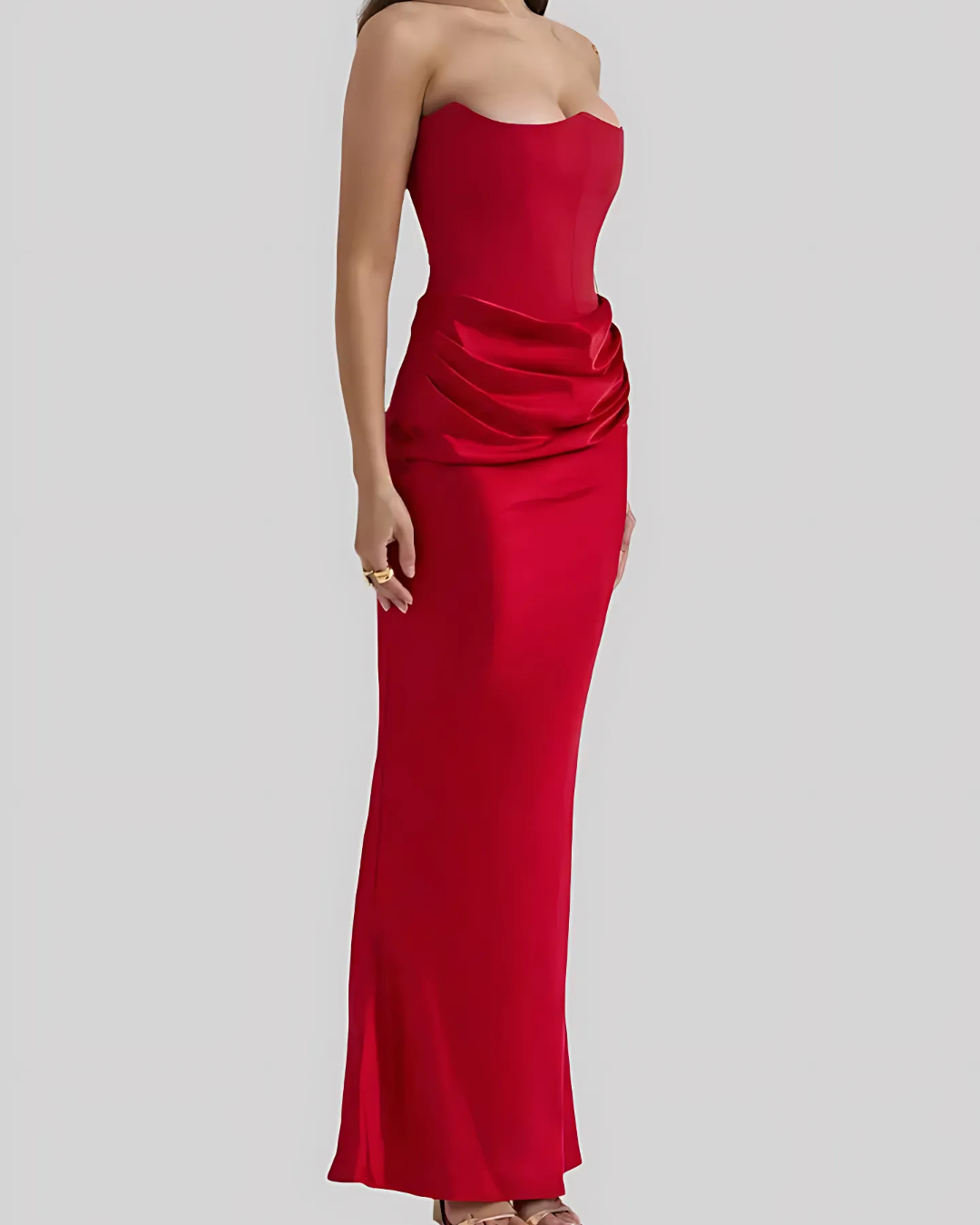 Women's Maxi Dress Draped Design | Elegant Wedding Attire