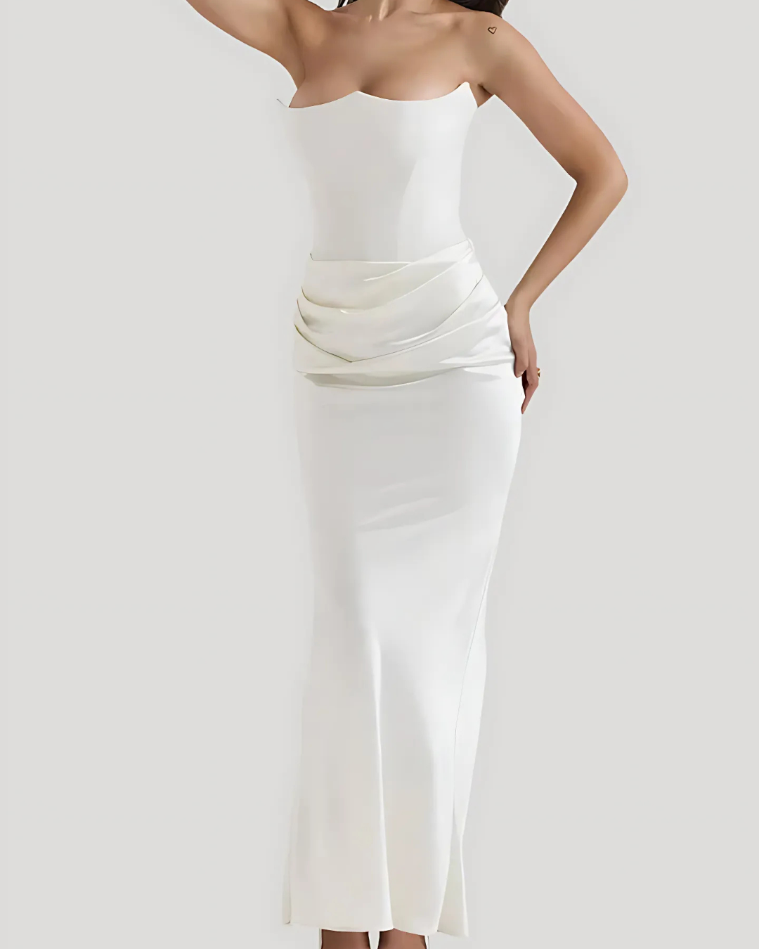 Women's Maxi Dress Draped Design | Elegant Wedding Attire