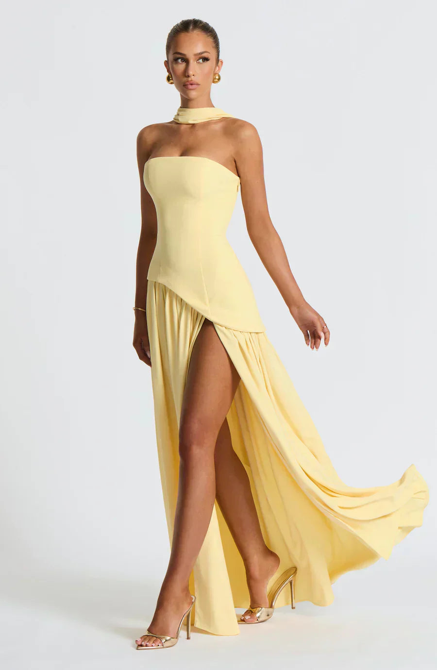 Women's Maxi Dress Asymmetric High Slit
