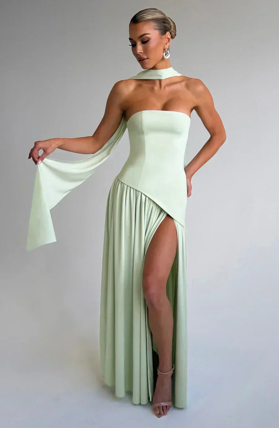 Women's Maxi Dress Asymmetric High Slit
