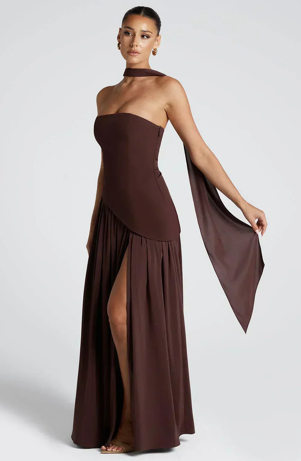 Women's Maxi Dress Asymmetric High Slit