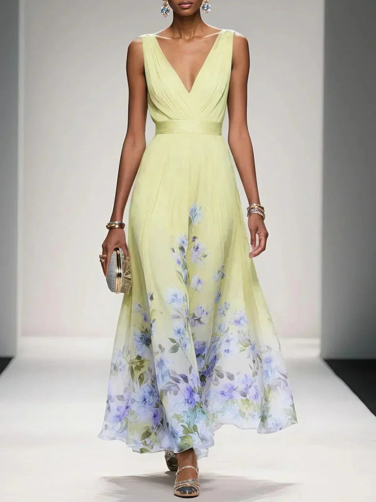Women's Floral A-Line Wedding Guest Dress