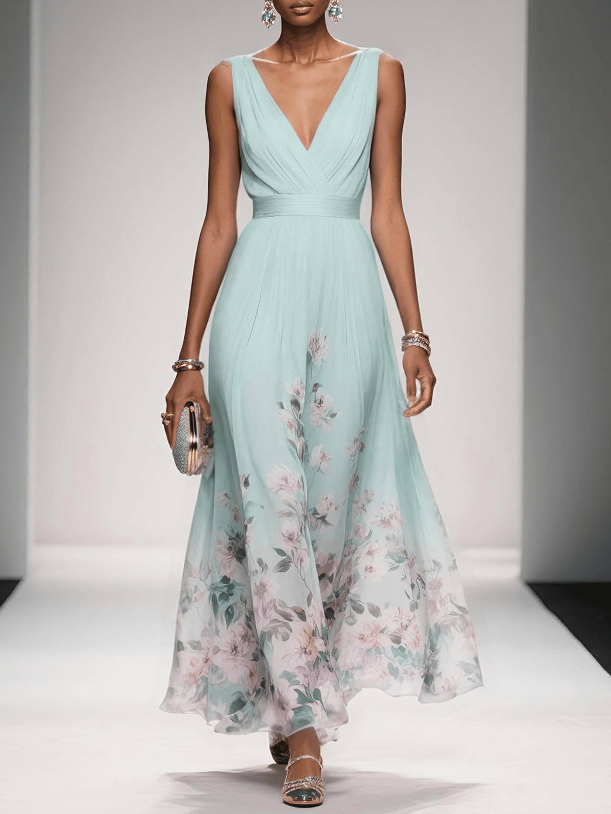 Women's Floral A-Line Wedding Guest Dress