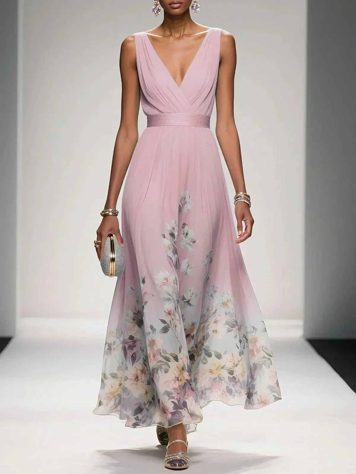 Women's Floral A-Line Wedding Guest Dress