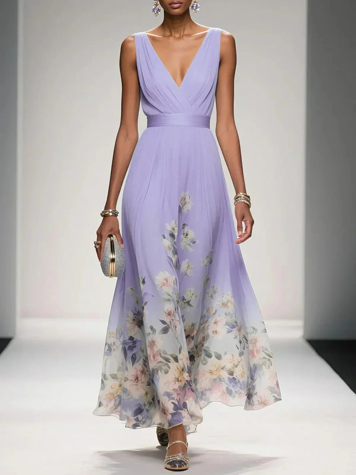 Women's Floral A-Line Wedding Guest Dress