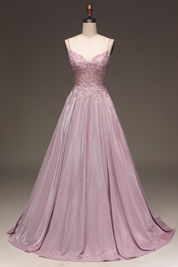 Women's Maxi Dress Embellished V-Neck Long Sleeve Elegant Evening Wear