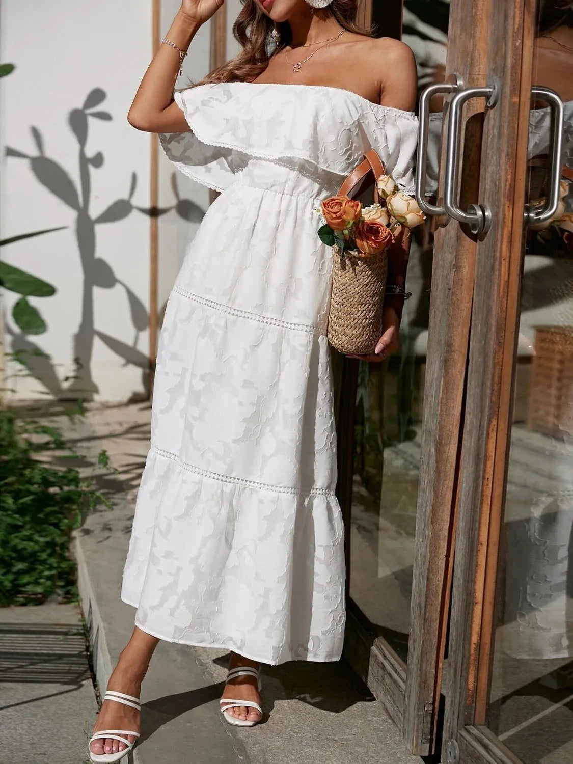 Women's Maxi Dress Off Shoulder Tiered Design