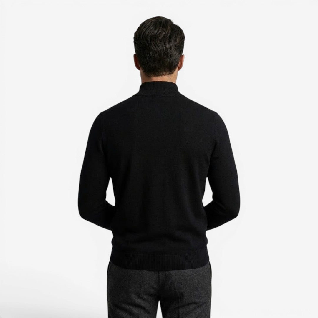 Jorvalore | Men's Casual Knit Quarter Zip Jumper with Warm Comfort