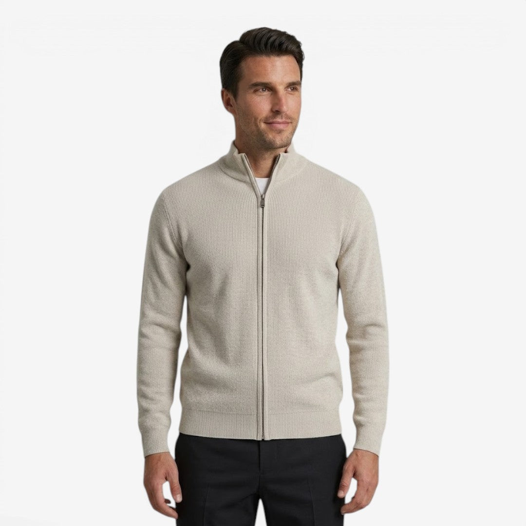 Jorvalore | Men's Luxury Full Zip Knit Cardigan for Winter