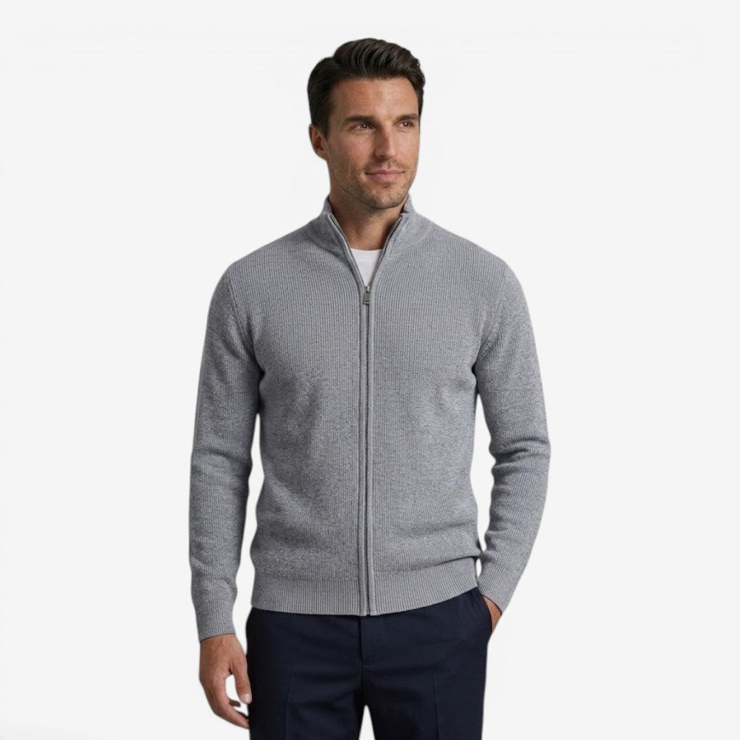 Jorvalore | Men's Luxury Full Zip Knit Cardigan for Winter