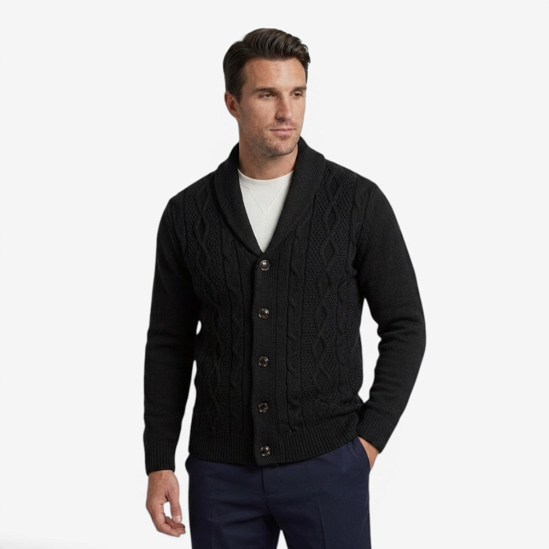 Jorvalore | Men's Shawl Collar Button-Up Cardigan for Winter