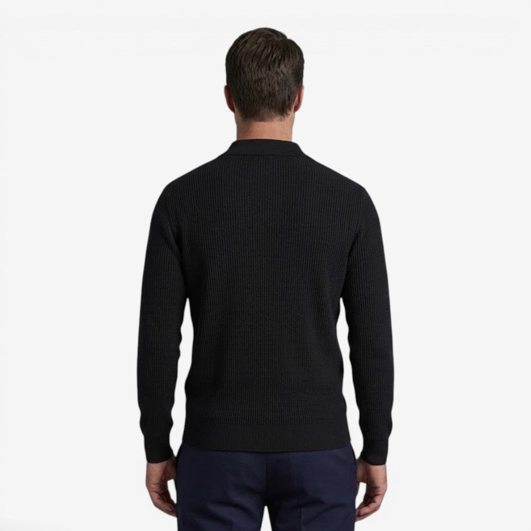 Jorvalore | Men's Warm Quarter Zip Knit Jumper with Stretch Comfort