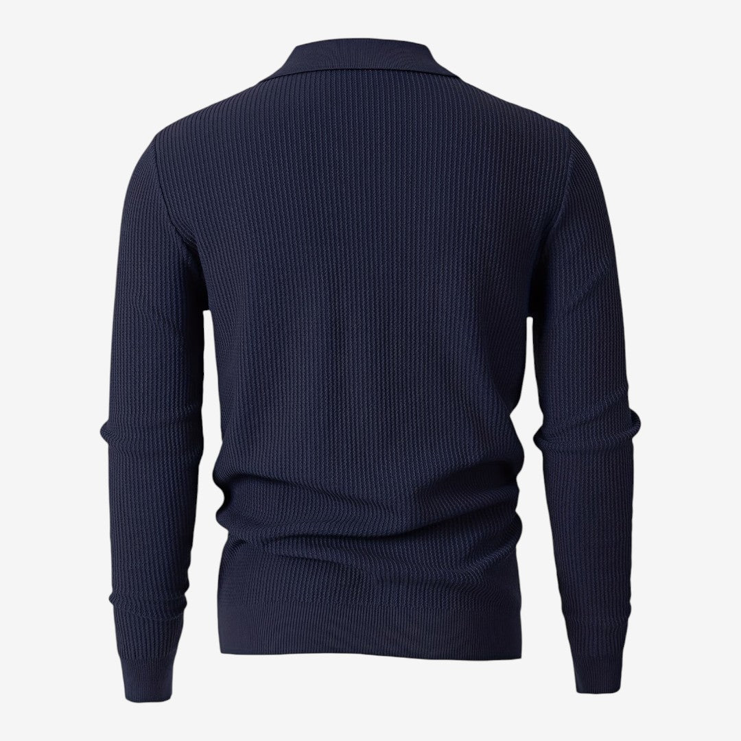 Jorvalore | Men's Warm Quarter Zip Knit Jumper with Stretch Comfort
