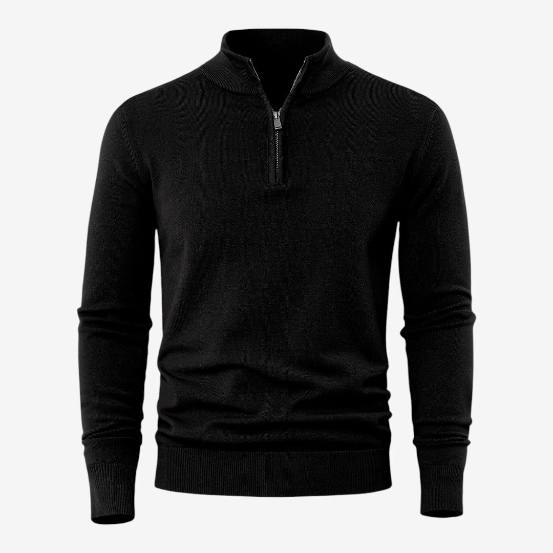 Jorvalore | Men's Casual Knit Quarter Zip Jumper with Warm Comfort
