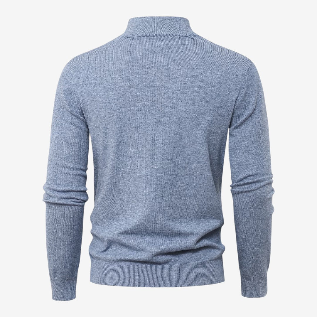 Jorvalore | Men's Casual Knit Quarter Zip Jumper with Warm Comfort