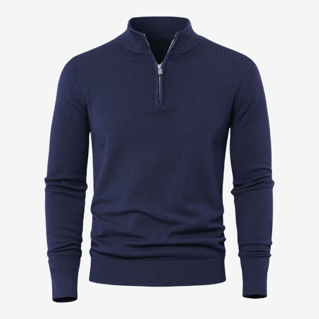 Jorvalore | Men's Casual Knit Quarter Zip Jumper with Warm Comfort