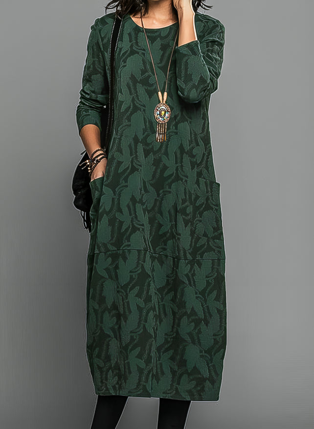 Women's Midi Dress Long Sleeve Printed Floral