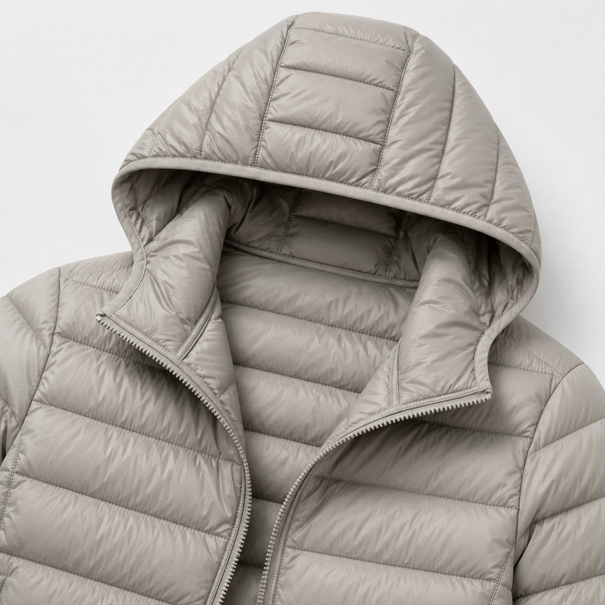Men's Lightweight Padded Jacket Hooded Zip-Up Regular Fit