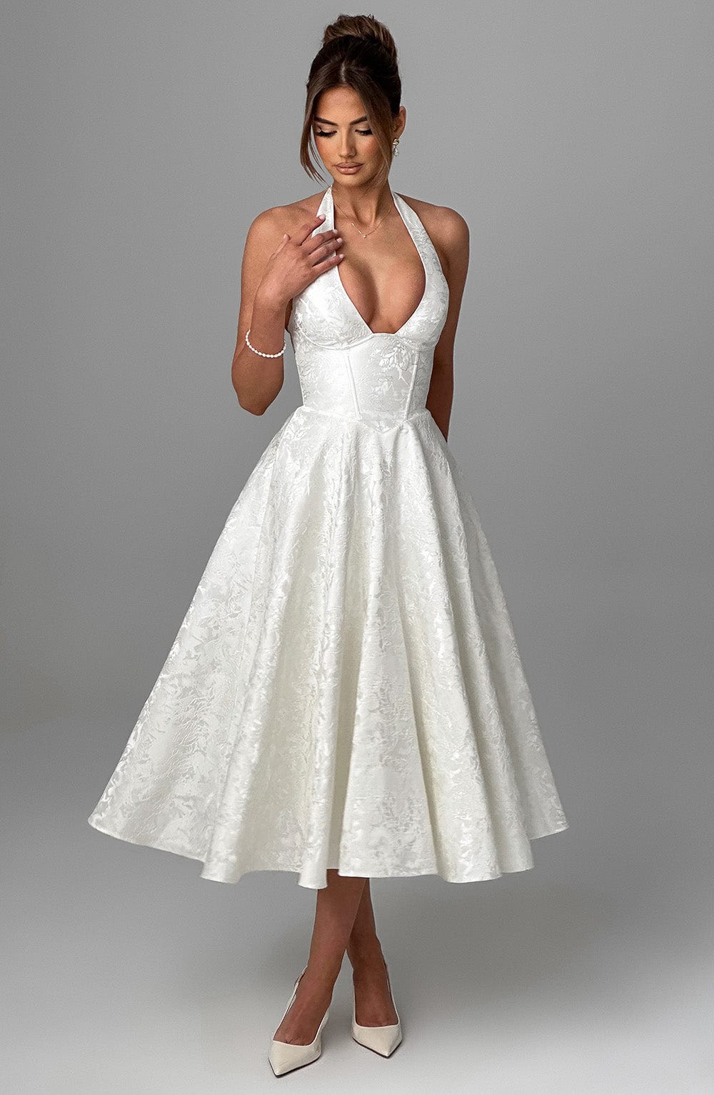 Women's Halter Midi Cocktail Dress