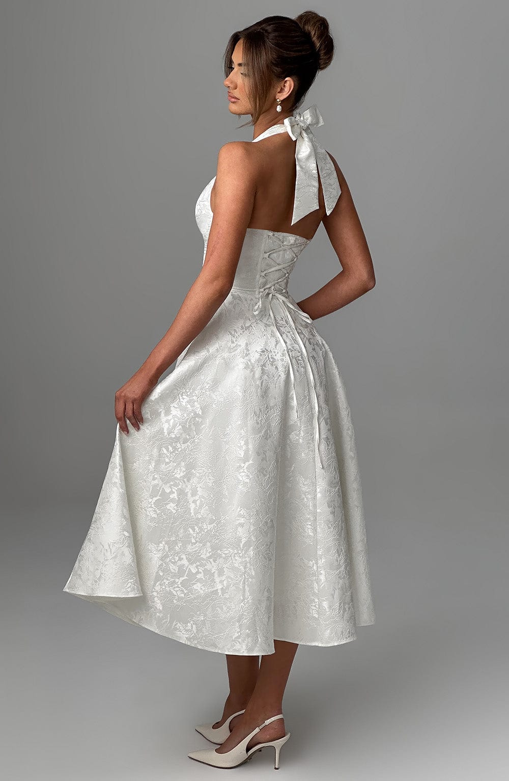 Women's Halter Midi Cocktail Dress