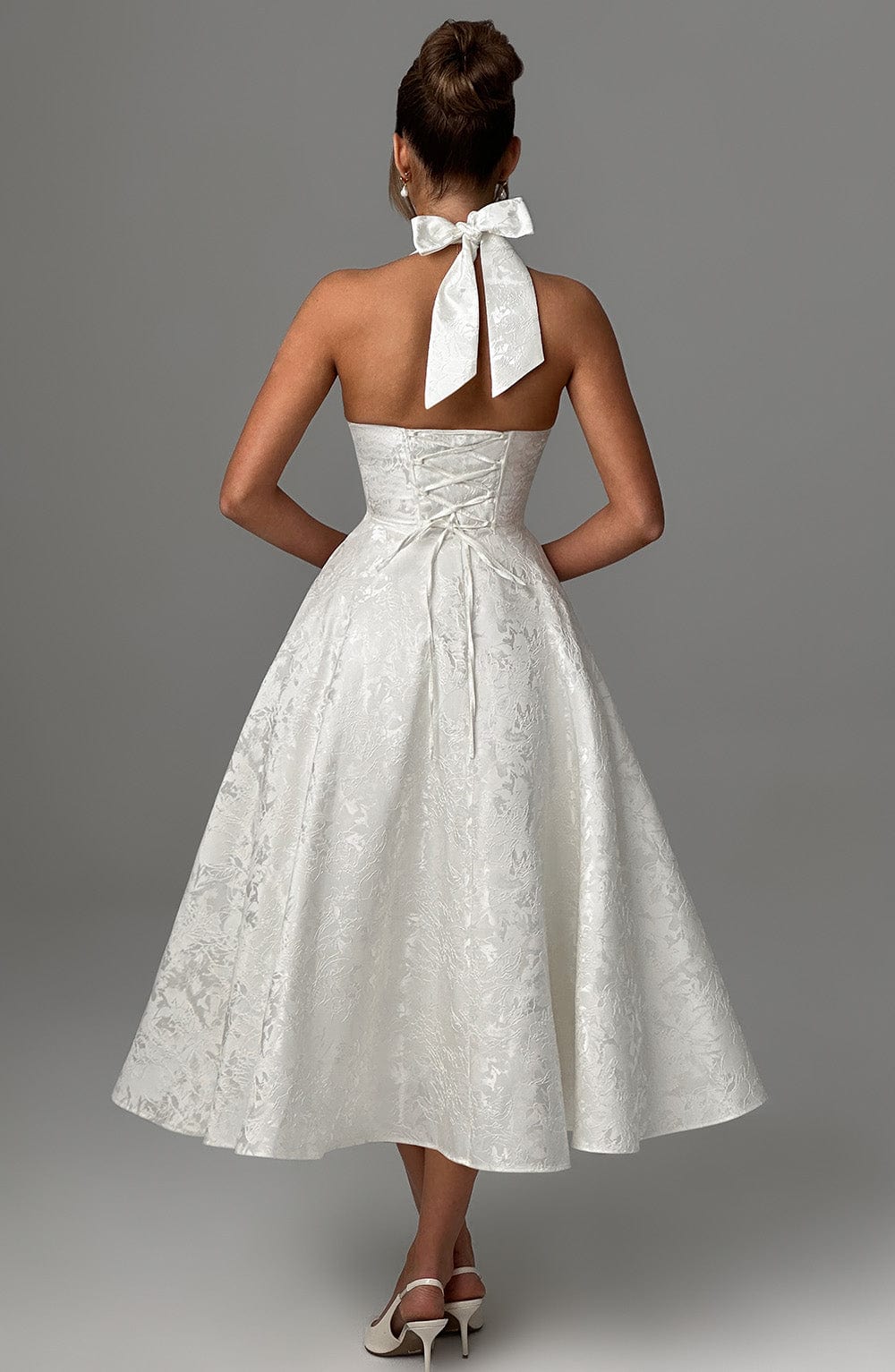 Women's Halter Midi Cocktail Dress