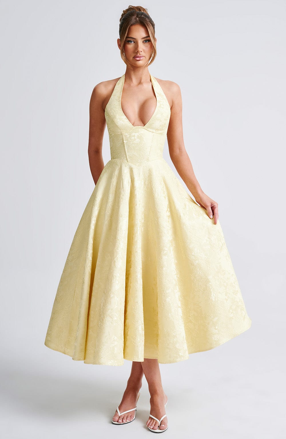 Women's Halter Midi Cocktail Dress