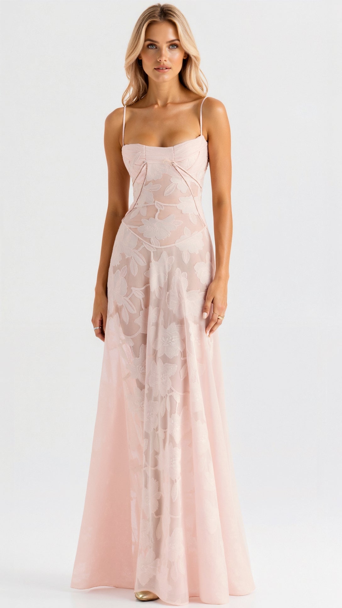 Women's Maxi Dress Bustier Lace Details