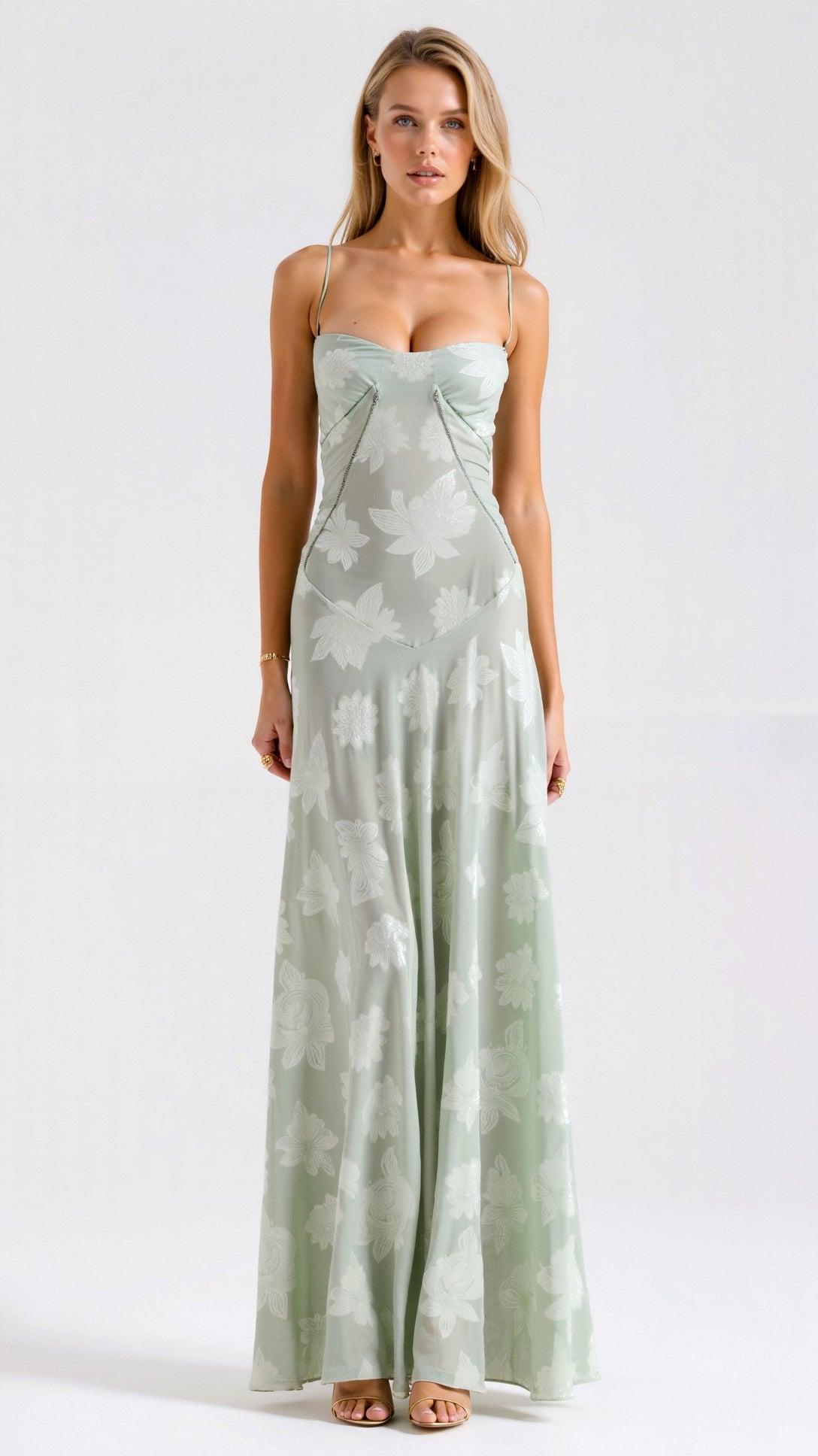 Women's Maxi Dress Bustier Lace Details