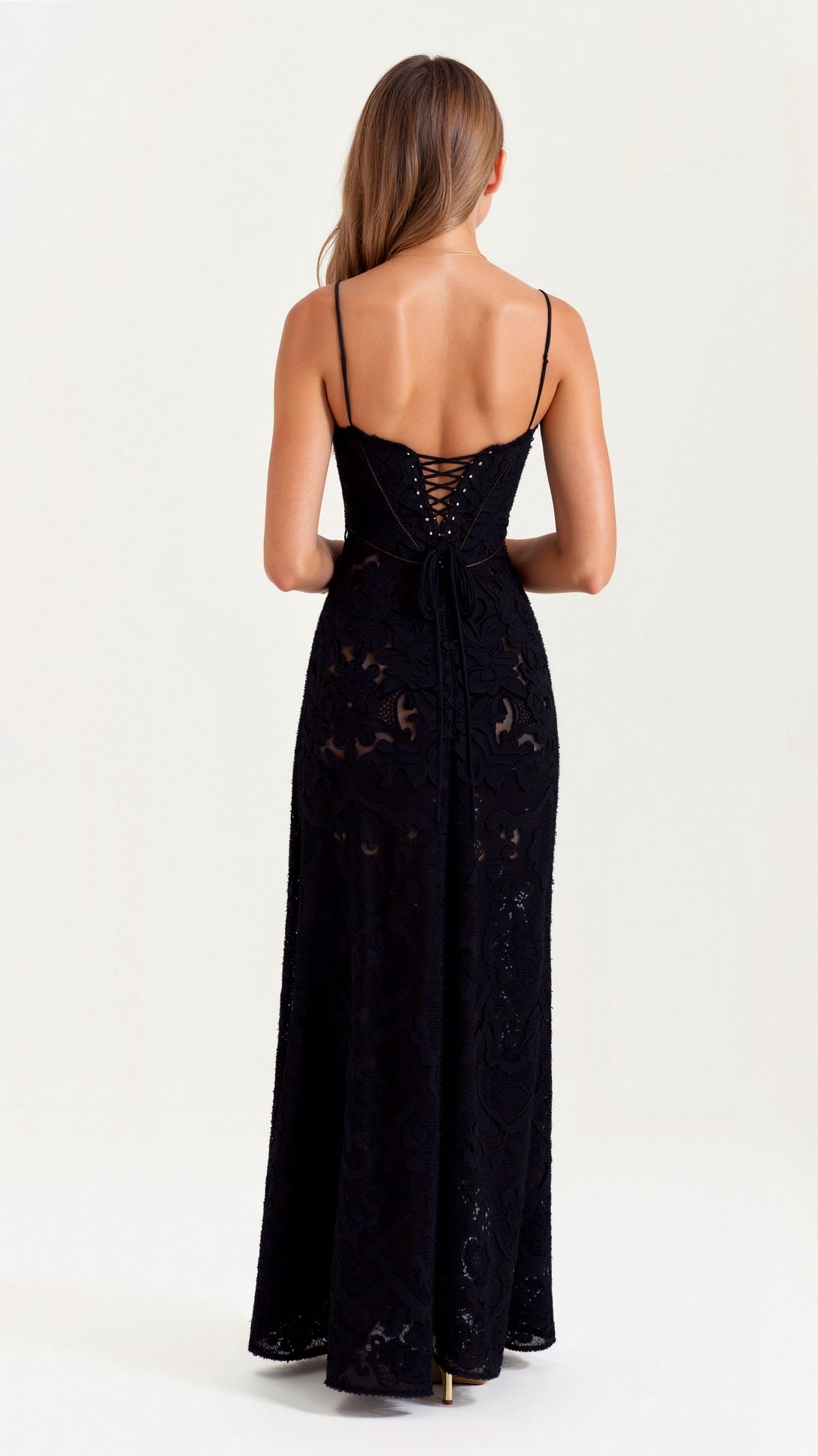 Women's Maxi Dress Bustier Lace Details