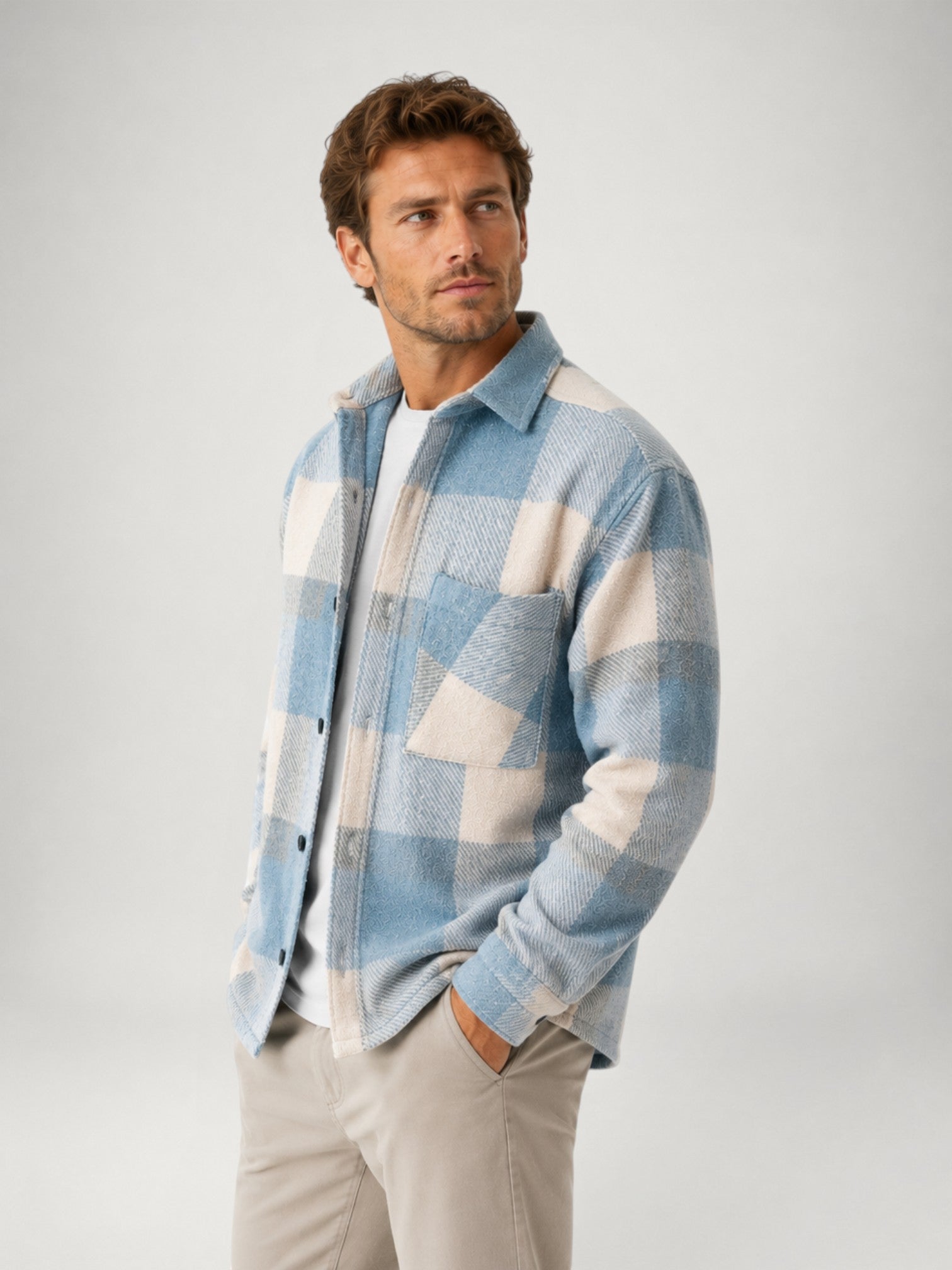 Men's Plaid Flannel Shirt – Long Sleeve Casual Overshirt