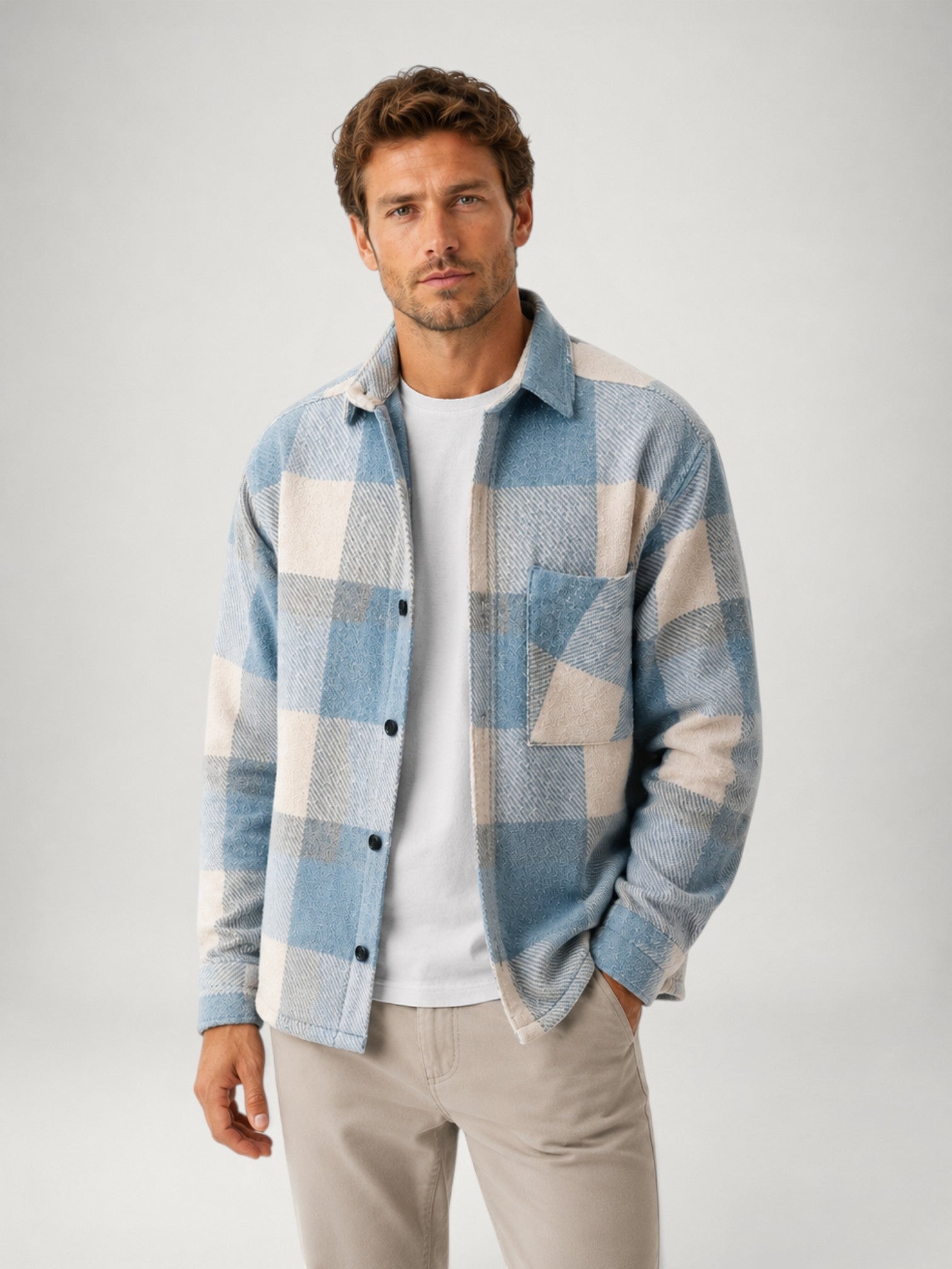 Men's Plaid Flannel Shirt – Long Sleeve Casual Overshirt