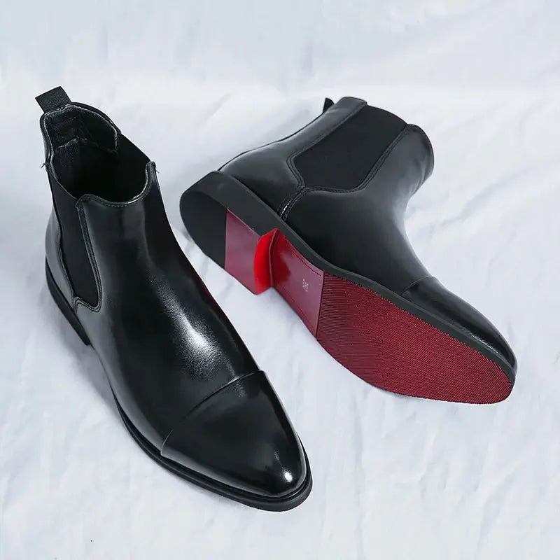 Chelsea Boot Slip On Cap Toe Elastic Panel
