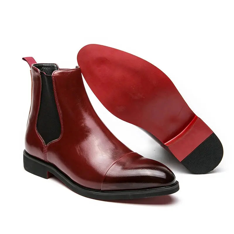 Chelsea Boot Slip On Cap Toe Elastic Panel