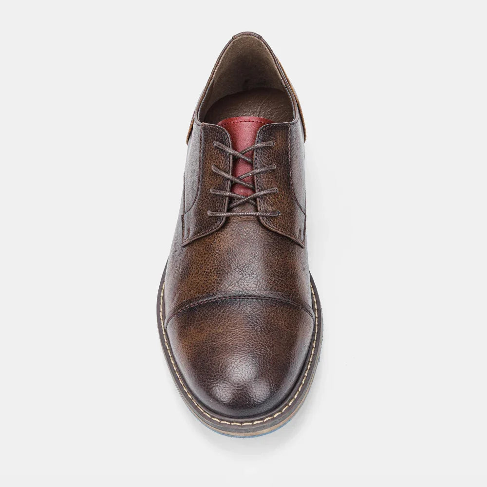 Men's Dress Shoes Leather Cap Toe Derby Lace-Up Formal Business Office 7
