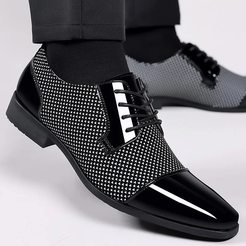 Men's Oxford Dress Shoes Patent Leather Lace-Up Formal Wedding 0